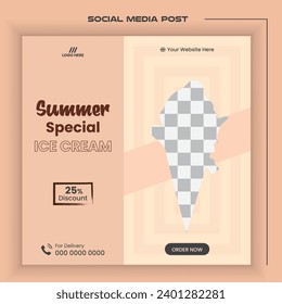 Delicious or special ice cream social media post or ads design template. 