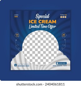 Delicious or special ice cream social media post or ads design template.