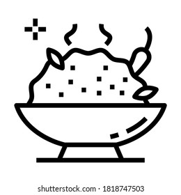 A delicious spicy bowl icon in line design 