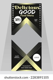 Delicious spicy hot good food menu modern rollup best creative professional rollup banner design