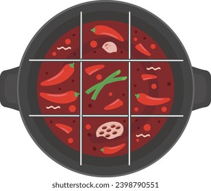 Delicioso picante Jiugongge hembra vectorial ilustración