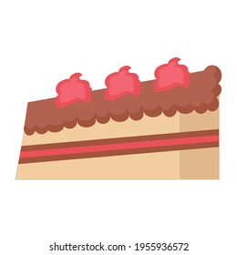 Delicious sponge cake for the sweet tooth on a white background