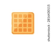 Delicious Square Belgian Waffle Vector Illustration Isolated on White Background for Dessert Menu