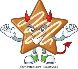 Delicious star cookies with character devil shape