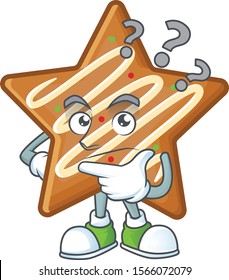 Delicious star cookies with character thinking shape