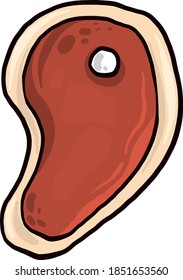 Delicioso filete, ilustración, vector sobre fondo blanco
