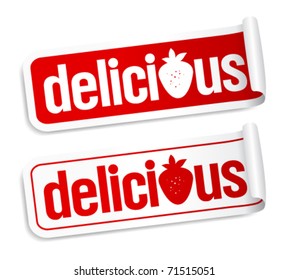 Delicious stickers set.