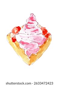 Delicious Strawberry Bread Watercolor Illustration	
