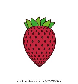 Delicious strawberry fruit icon vector illustration design