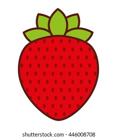 delicious strawberry fruit  isolated icon design, vector illustration  graphic 