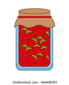 delicious strawberry fruit preserves isolated icon design, vector illustration  graphic 