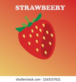 Delicious Strawberry illustration with colorful background