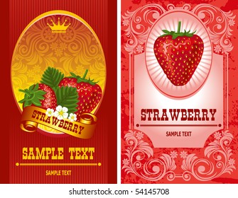 delicious strawberry label, vector illustration