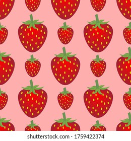 Delicious strawberry as a template for printing design