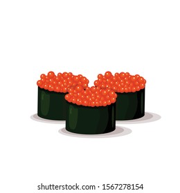 delicious sushi rolls vector illustration