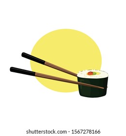 delicious sushi rolls vector illustration