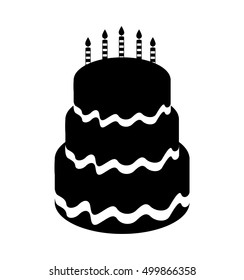delicious sweet cake birthday vector illustration design