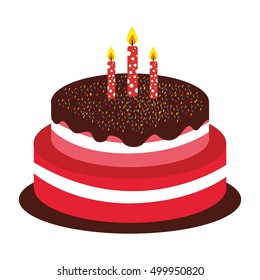 delicious sweet cake birthday vector illustration design