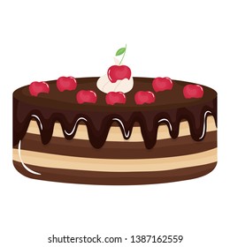 delicious sweet cake with cherries