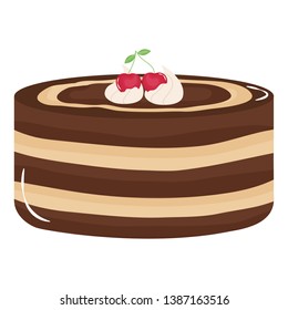 delicious sweet cake with cherries