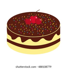 delicious sweet cake icon vector illustration design