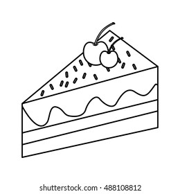 delicious sweet cake icon vector illustration design