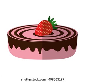 delicious sweet cake icon vector illustration design