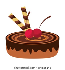 delicious sweet cake icon vector illustration design