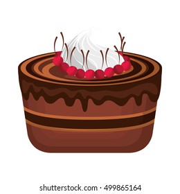 delicious sweet cake icon vector illustration design