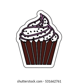 delicious sweet cake icon vector illustration design