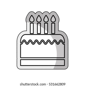delicious sweet cake icon vector illustration design