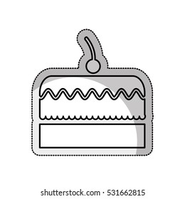 delicious sweet cake icon vector illustration design