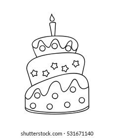 delicious sweet cake icon vector illustration design
