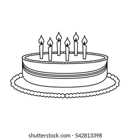 delicious sweet cake icon vector illustration design