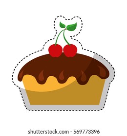 delicious sweet cake icon vector illustration design