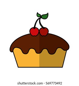 delicious sweet cake icon vector illustration design