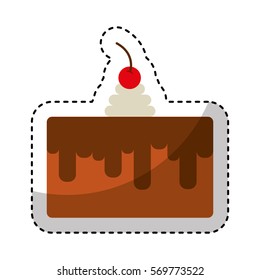 delicious sweet cake icon vector illustration design