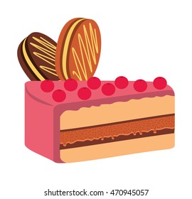 delicious sweet cake isolated icon vector illustration design