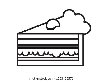 delicious sweet cake portion icon vector illustration design