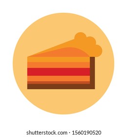 delicious sweet cake portion icon vector illustration design