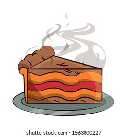 delicious sweet cake portion icon vector illustration design
