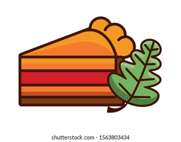delicious sweet cake portion icon vector illustration design