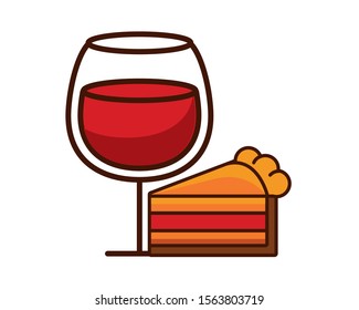 delicious sweet cake portion icon vector illustration design