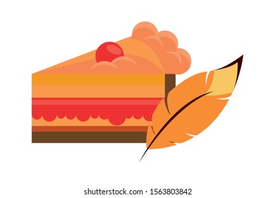 delicious sweet cake portion icon vector illustration design