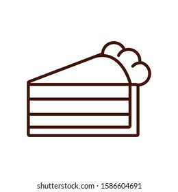 delicious sweet cake portion icon vector illustration design