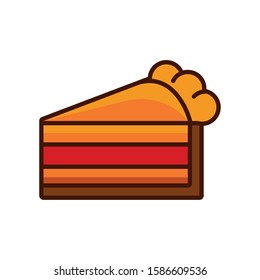delicious sweet cake portion icon vector illustration design