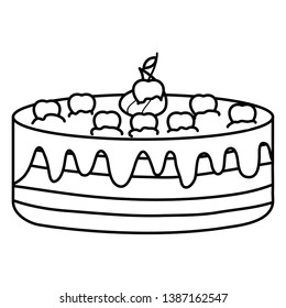 delicious sweet cake with strawberries