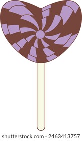 Delicious Sweet Candy with Cartoon Design Style. Cartoon Wrapped Candy on White Background.