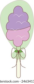 Delicious Sweet Candy with Cartoon Design Style. Cartoon Wrapped Candy on White Background.