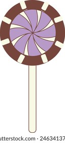 Delicious Sweet Candy with Cartoon Design Style. Cartoon Wrapped Candy on White Background.